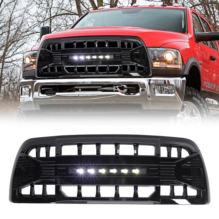Armor Grille W/Off-Road Lights-Glossy Black For 2009-2012 Dodge Ram 1500| American Modified