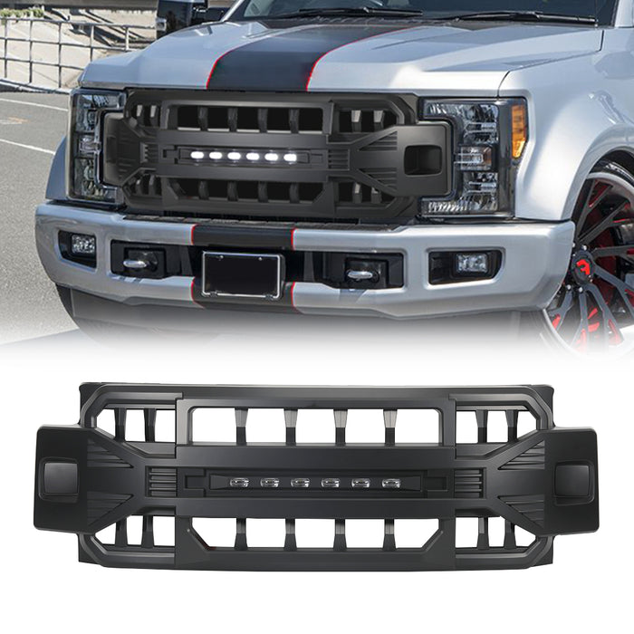 Armor Grille W/Off-Road Lights - Matte Black For 2017-2019 Ford F250/350| American Modified