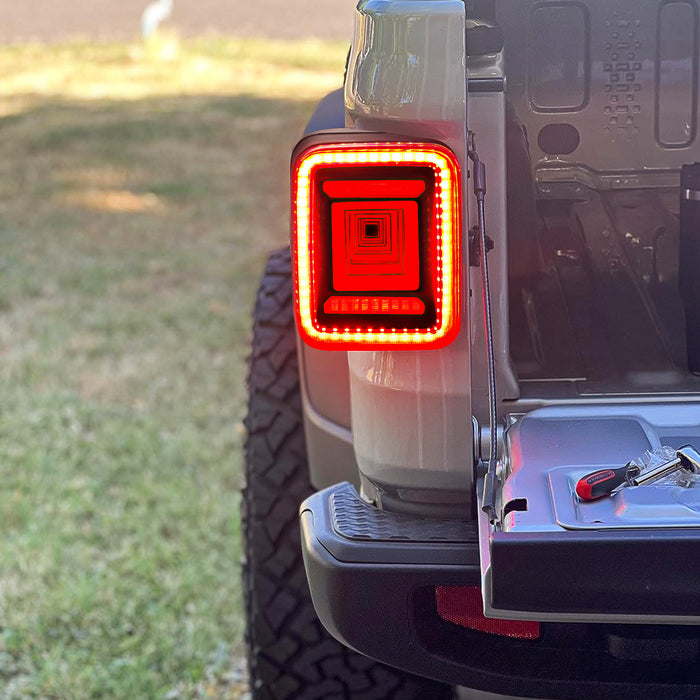 Red Lens Tunnel Tail Lights For 2020+ Jeep Gladiator JT | AMERICAN MODIFIED