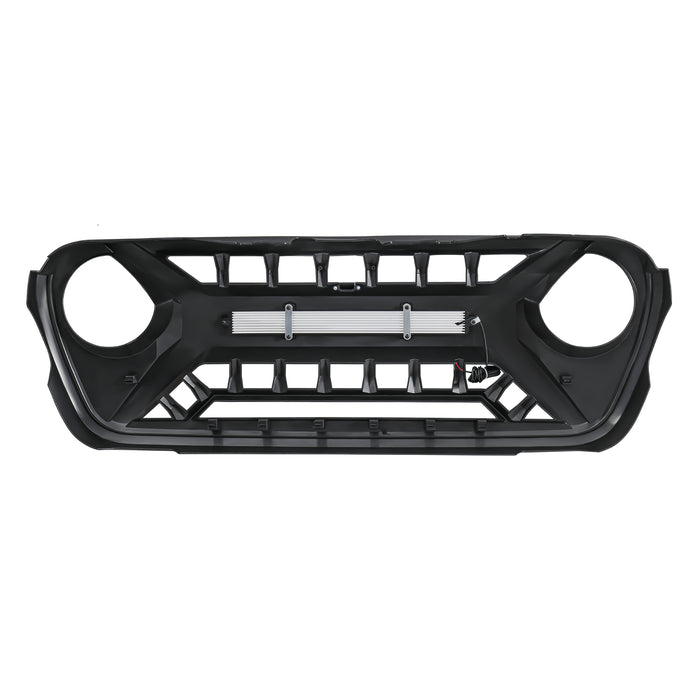 Armor Grille W/ Off-Road Lights - White & Black For 18-23 Jeep Wrangler JL & Gladiator JT | American Modified