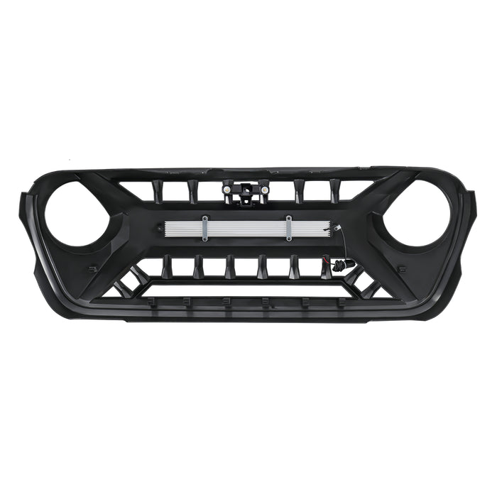 Armor Grille W/ Off-Road Lights - White & Black For 18-23 Jeep Wrangler JL & Gladiator JT | American Modified