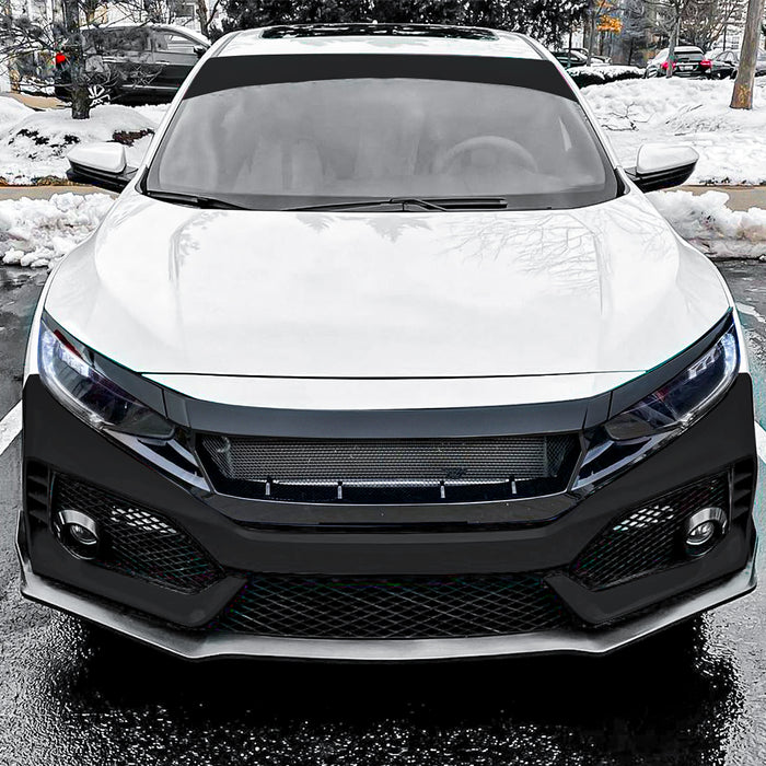 Type R Style Conversion Front Bumper W / Sports Grille For 2016 - 2021 Honda Civic