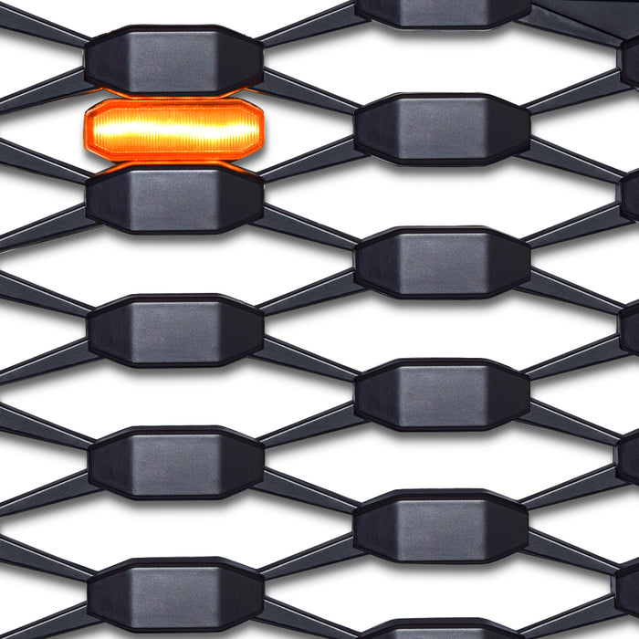 Front Mesh Grille W/ Amber Lights - Matte Black For 2016-2023 Toyota Tacoma