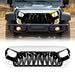 Shark Grille W/ LED Eyebrow DRL and Turn Signals - White & Black For 07-18 Jeep Wrangler JK | American Modified