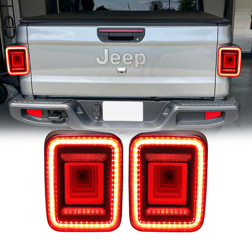 Smoked Cover Tunnel Tail Lights For 2020+ Jeep Gladiator JT | AMERICAN MODIFIED