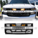 Armor Front Grille W/ Off-Road Lights & Amber Lights - Chrome Glossy Black For 2019-2021 Chevy Silverado 1500|American Modified