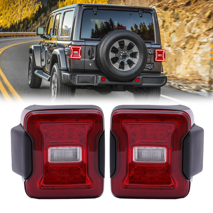 Red Lens LED Tail Lights For 18+ Jeep Wrangler JL | American Modified