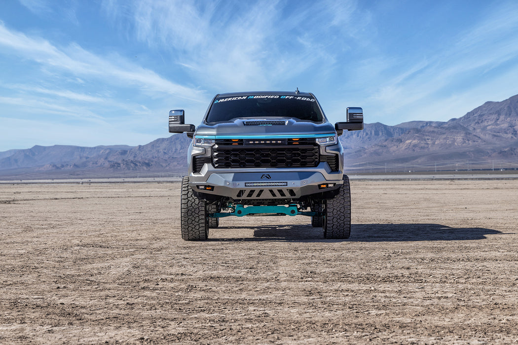 ZR2 Style Grille W/ Off-Road & Amber Lights - Matte Black For 2022-2024 Chevy Silverado 1500 (Not Fit ZR2) | American Modified