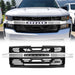 Armor Front Grille W/ Off-Road Lights No Amber Lights - Chrome Glossy Black For 2019-2021 Chevy Silverado 1500 | American Modified