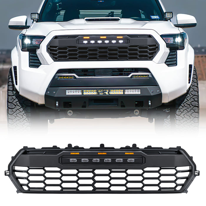 Front Grille W/ Off-Road Lights - Matte Black For 2024+ Toyota Tacoma