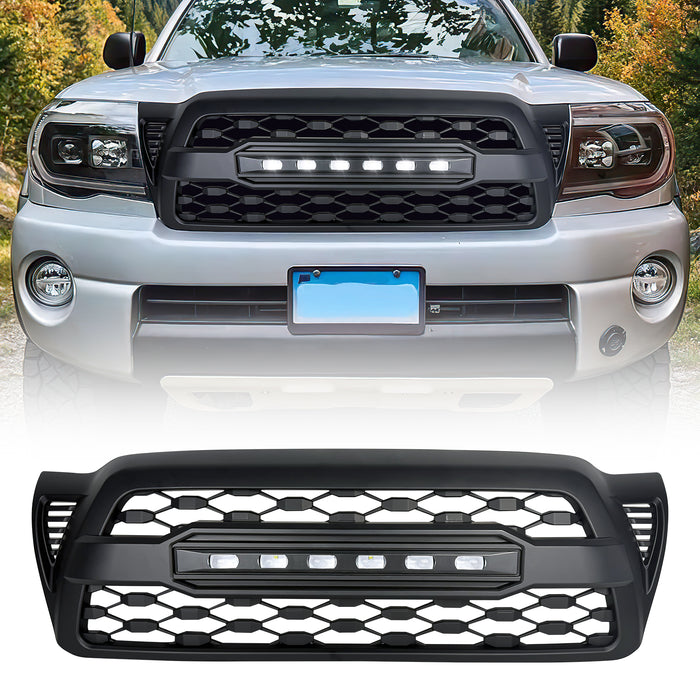 TRD PRO Style Grille W/ LED Off-Road Lights - Matte Black For 2005-2011 Toyota Tacoma | American Modified