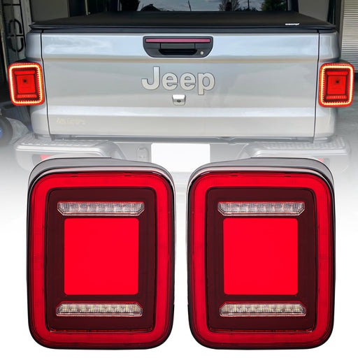 Red Lens Tunnel Tail Lights For 2020+ Jeep Gladiator JT | AMERICAN MODIFIED