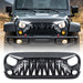 Shark Grille  w/ LED Eyebrow DRL and Turn Signals - Matte Black For 07-18 Jeep Wrangler JK | AMERICAN MODIFIED