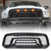Rebel Style Front Grille W/Amber Led Lights-Glossy Black For 2013-2018 Dodge Ram 1500| American Modified