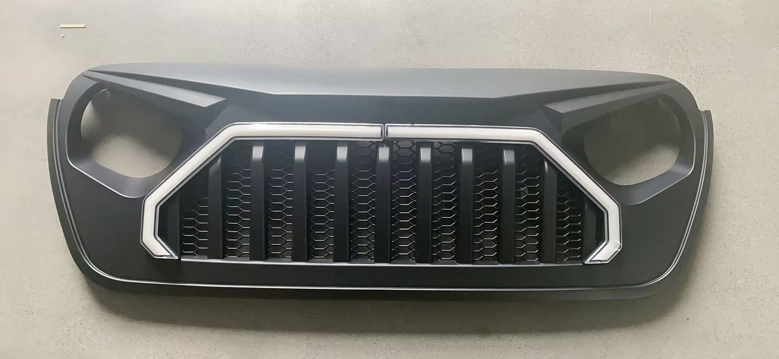 Gladiator Vader Grille W/ LED DRL and Turn Signals - Matte Black For 18+ Jeep Wrangler JL & Gladiator JT W/O Trailcam