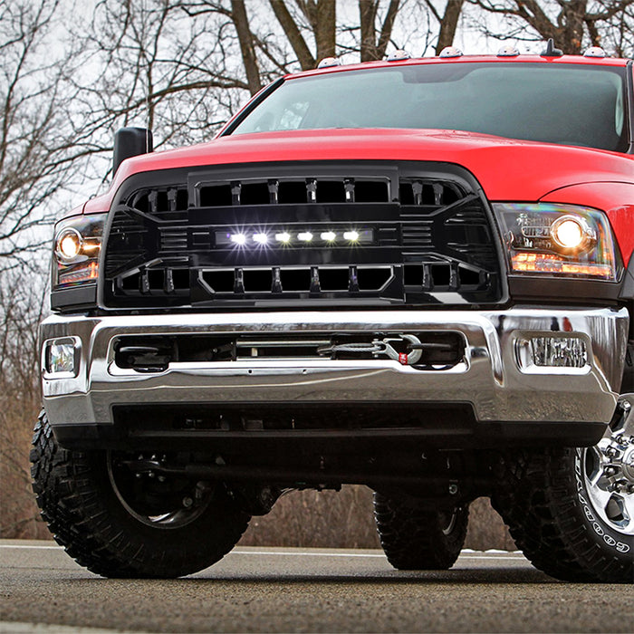 Armor Grille W/Off-Road Lights-Glossy Black For 2009-2012 Dodge Ram 1500| American Modified