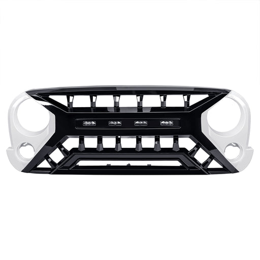 Armor Grille W/ Amber Lights - White & Black for 07-18 Jeep Wrangler JK | American Modified