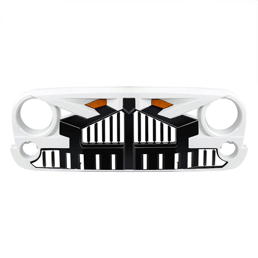 Empire Grille W/ Amber Lights - White & Black for 07-18 Jeep Wrangler JK | American Modified