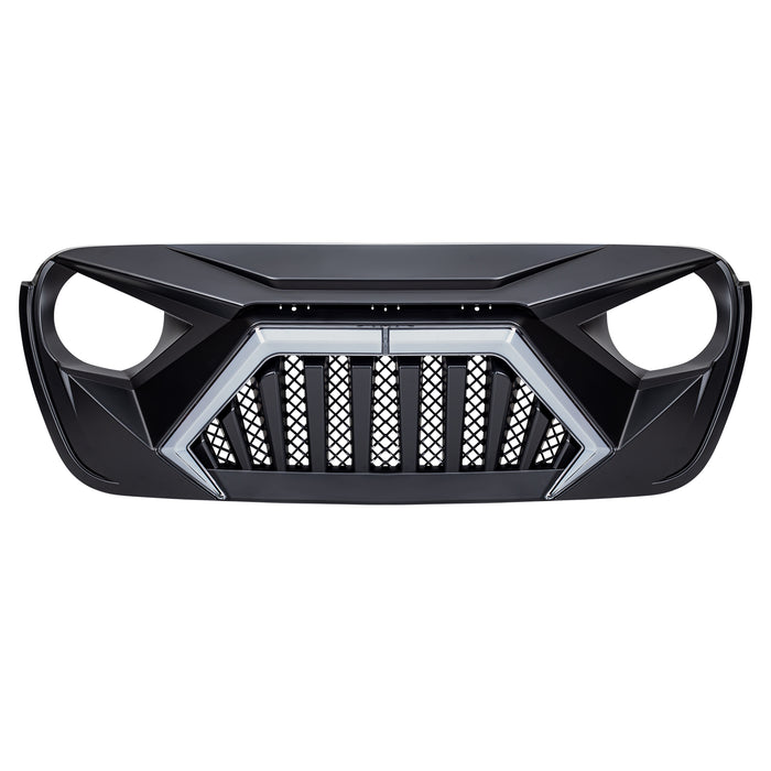 Goliath Grille w/ LED DRL and Turn Signals - Matte Black For 18+ Jeep Wrangler JL & Gladiator JT | AMERICAN MODIFIED