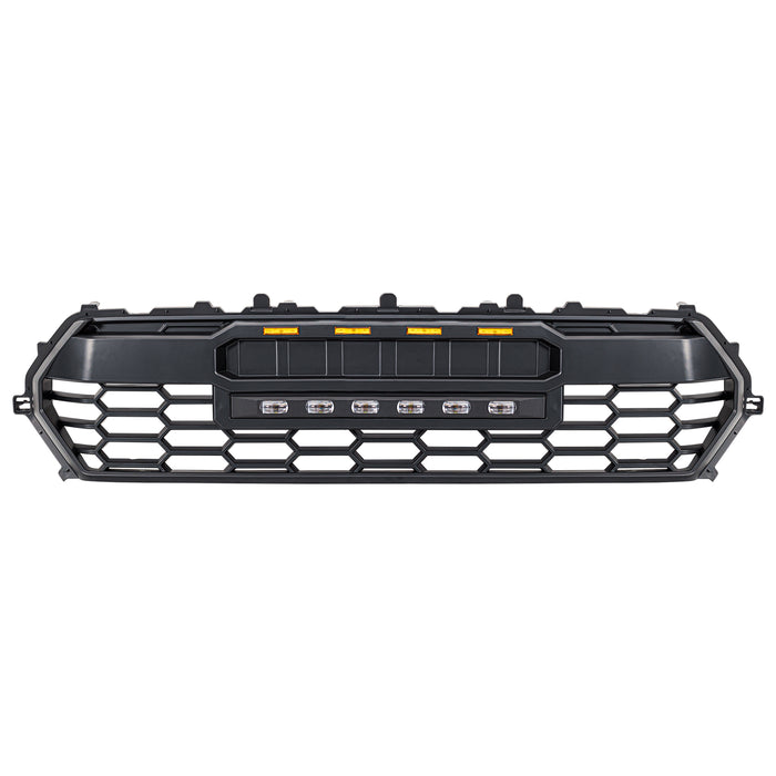 Front Grille W/ Off-Road Lights & Emblem Base - Matte Black For 2024+ Toyota Tacoma | American Modified