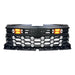 ZR2 Style Grille W/ Emblem Base & Amber Lights - Matte Black For 2022-2024 Chevy Silverado 1500 (Not Fit ZR2) | American Modified