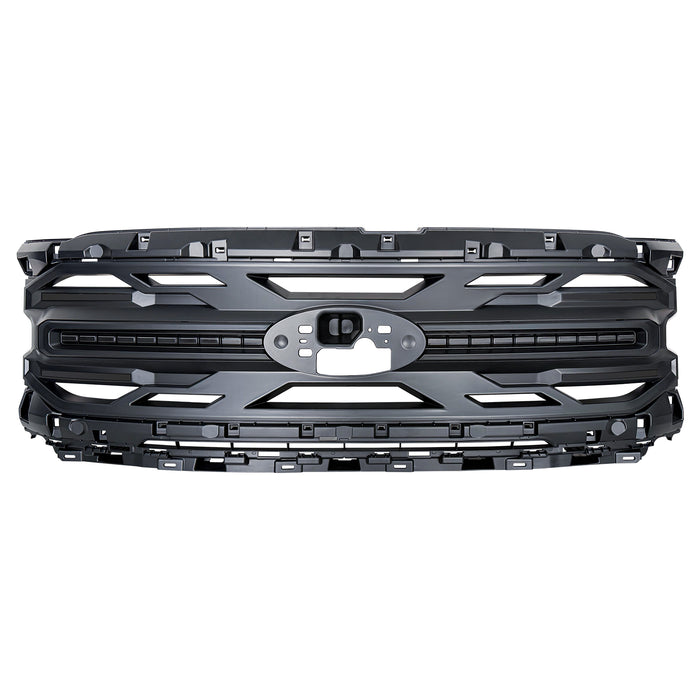 Armor Grille W/ DRL, Amber Lights & OEM Emblem Hole - Matte Black For 2024+ Ford F150 Tremor | American Modified