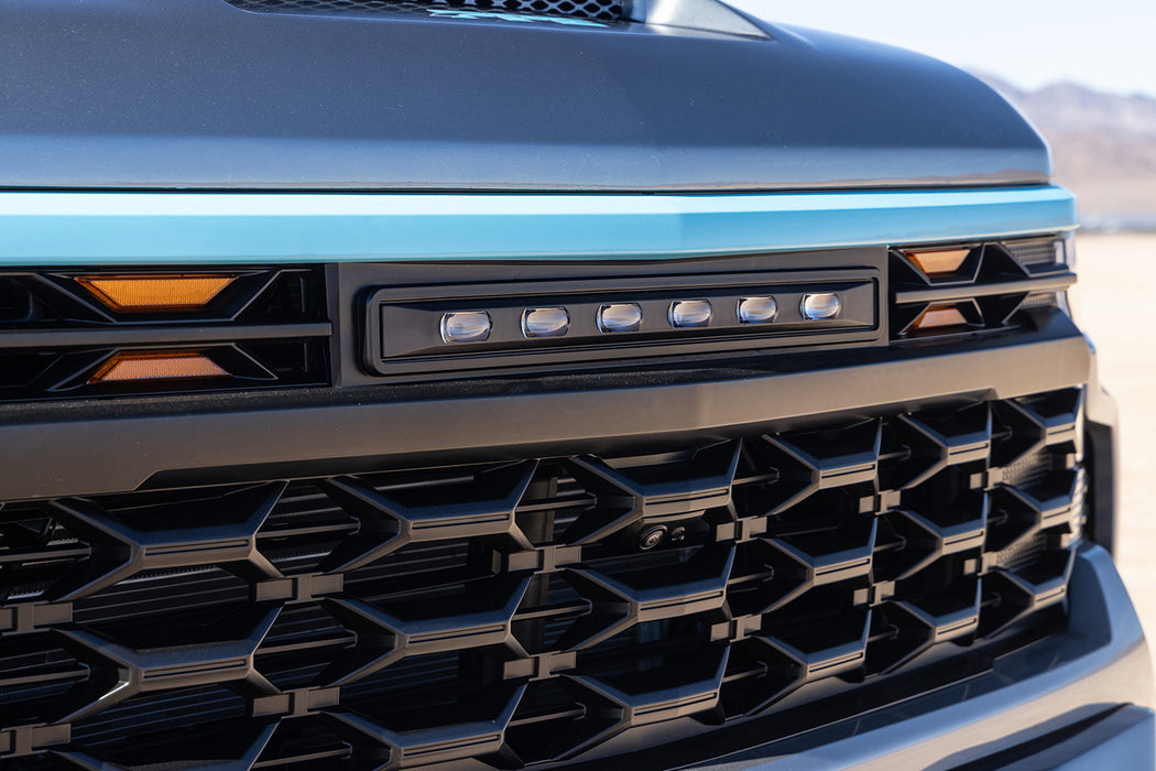 ZR2 Style Grille W/ Off-Road & Amber Lights - Matte Black For 2022-2024 Chevy Silverado 1500 (Not Fit ZR2) | American Modified