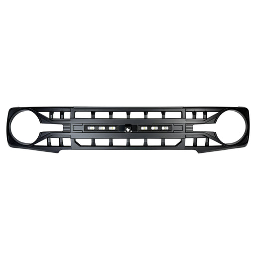 Armor Grille W/ Off-Road Lights & Camera Bracket - Matte Black For 21+ Ford Bronco | American Modified