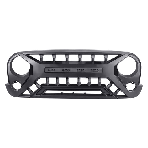 Armor Grille W/ Amber Lights - Matte Black for 07-18 Jeep Wrangler JK | American Modified