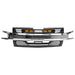 Armor Grille W/ Amber Lights & Emblem Holder - Chrome Glossy Black For 2019-2021 Chevy Silverado 1500| American Modified