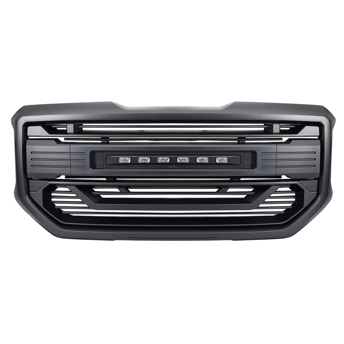 Armor Grille W/ Off-Road Lights - Matte Black For 2016-2018 GMC Sierra 1500｜American Modified