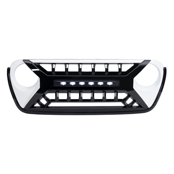Armor Grille W/ Off-Road Lights - White & Black For 18-23 Jeep Wrangler JL & Gladiator JT | American Modified