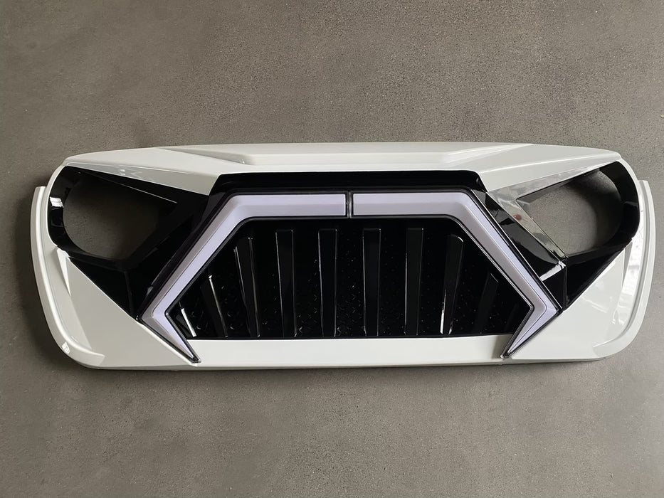 Goliath Grille W/ LED DRL and Turn Signals - White & Black For 18+ Jeep Wrangler JL & Gladiator JT | In Stock On Jan 31