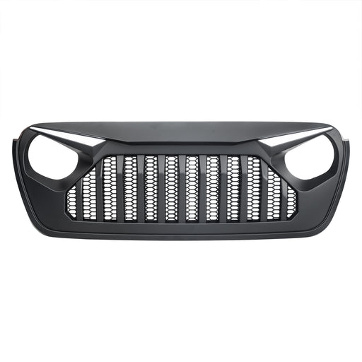 Gladiator Vader Grille W/ LED Eyebrow DRL and Turn Signals - Matte Black For 18+ Jeep Wrangler JL & Gladiator JT W/O Trailcam | American Modified