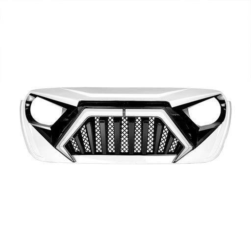 Goliath Grille W/ LED DRL and Turn Signals - White & Black For 18+ Jeep Wrangler JL & Gladiator JT  | American Modified