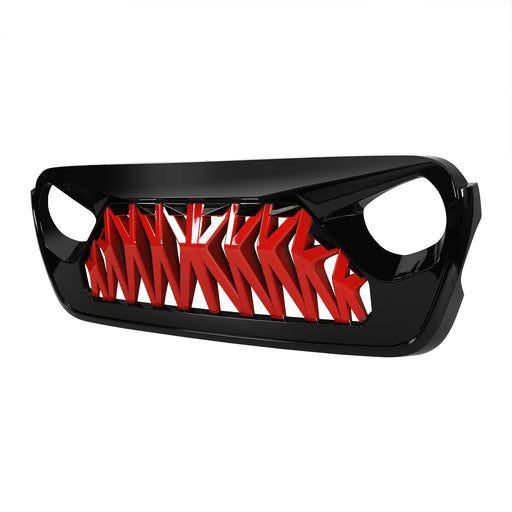 Shark Grille - Red & Black For 18+ Wrangler JL & Gladiator JT W/O Trailcam | American Modified