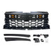 ZR2 Style Grille W/ Emblem Base & Amber Lights - Matte Black For 2022-2024 Chevy Silverado 1500 (Not Fit ZR2) | American Modified