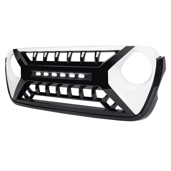 Armor Grille W/ Off-Road Lights - White & Black For 18-23 Jeep Wrangler JL & Gladiator JT | American Modified