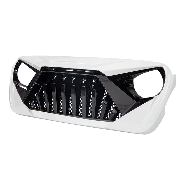Goliath Grille W/ Amber Led Running Lights For 18-23 Jeep Wrangler Jl & Gladiator Jt - White & Black| American Modified