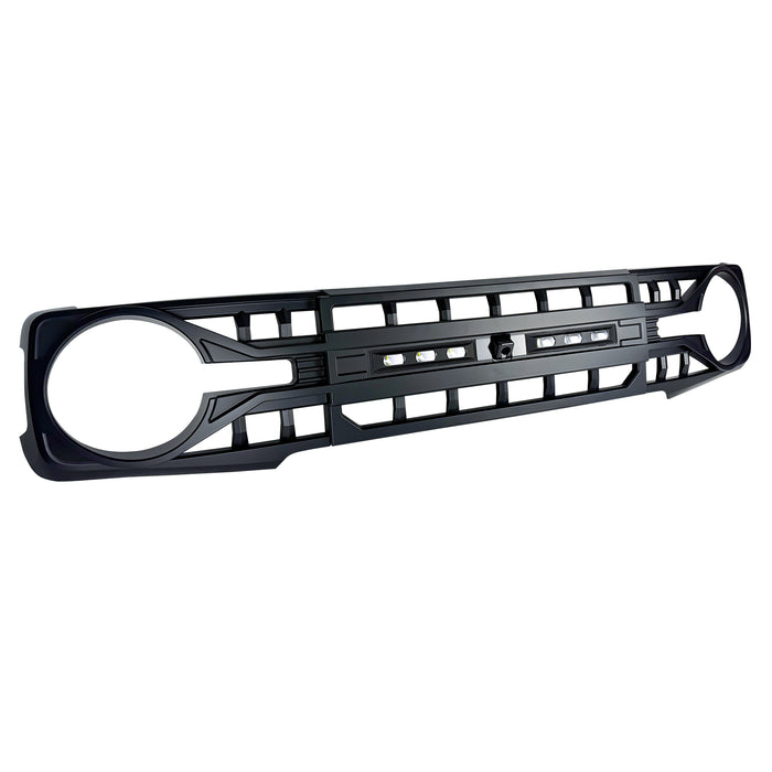 Armor Grille W/ Off-Road Lights & Camera Bracket - Matte Black For 21+ Ford Bronco | American Modified