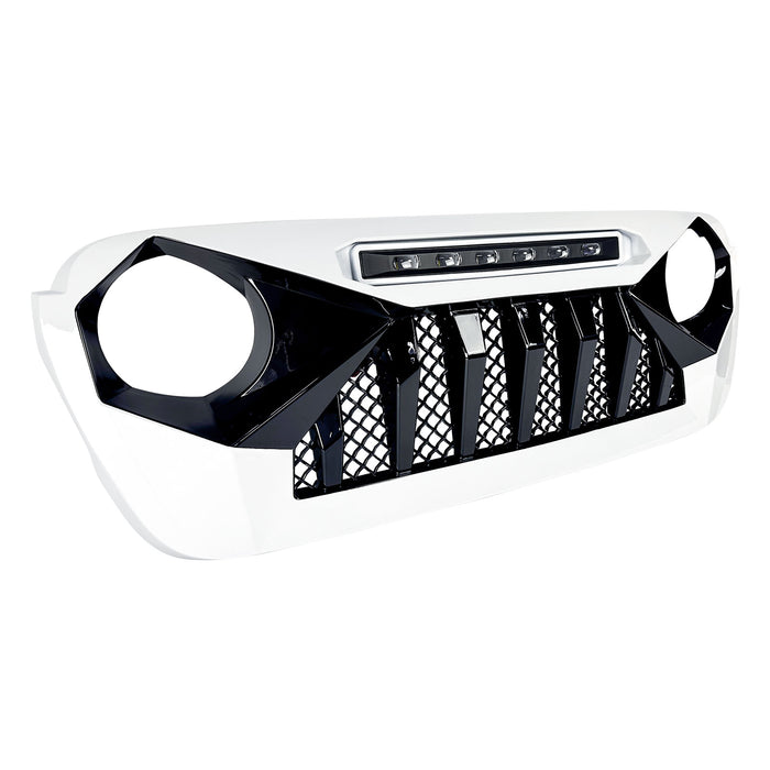 Demon Grille W/ Led Off-Road Lights-White & Black For 18-23 Jeep Wrangler Jl & Gladiator Jt W/O Trailcam| American Modified