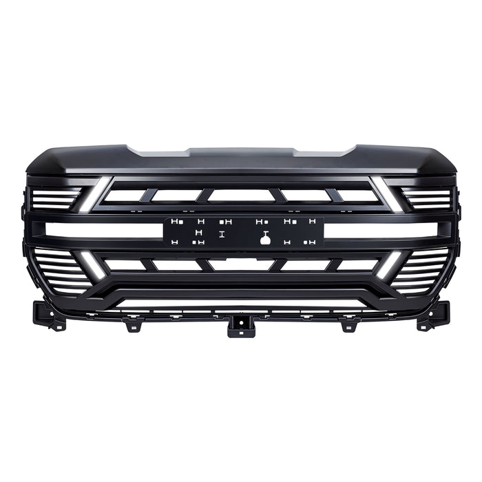 Armor Grille W / Drl & Turn Signal Lights Emblem Base - Matte Black For 22+ GMC Sierra 1500 | AMERICAN MODIFIED
