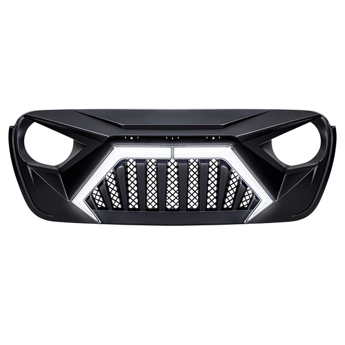 Goliath Grille w/ LED DRL and Turn Signals - Matte Black For 18+ Jeep Wrangler JL & Gladiator JT | AMERICAN MODIFIED