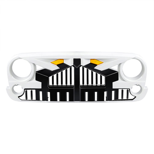 Empire Grille W/ Amber Lights - White & Black for 07-18 Jeep Wrangler JK | American Modified