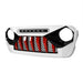 Demon Grille W/ Led Off-Road Lights - Red & White & Black For 18+ Jeep Wrangler JL & Gladiator JT W/O Trailcam | American Modified