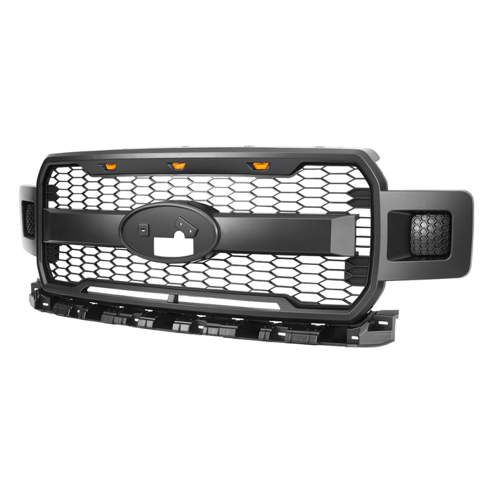 Raptor Style Mesh Grille W/ Amber Lights & Emblem Base For 2018-2020 Ford F150| In Stock On Sep 15｜American Modified