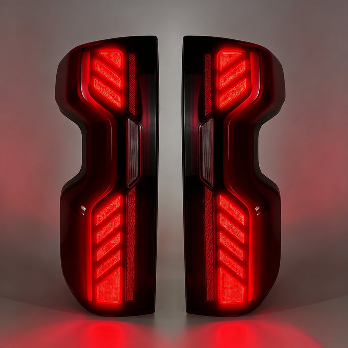 Red LED Tail Lights W/ Start Animation For 2019–2026 Chevy Silverado 1500 & 2020–2026 Silverado 2500HD/3500HD | American Modified