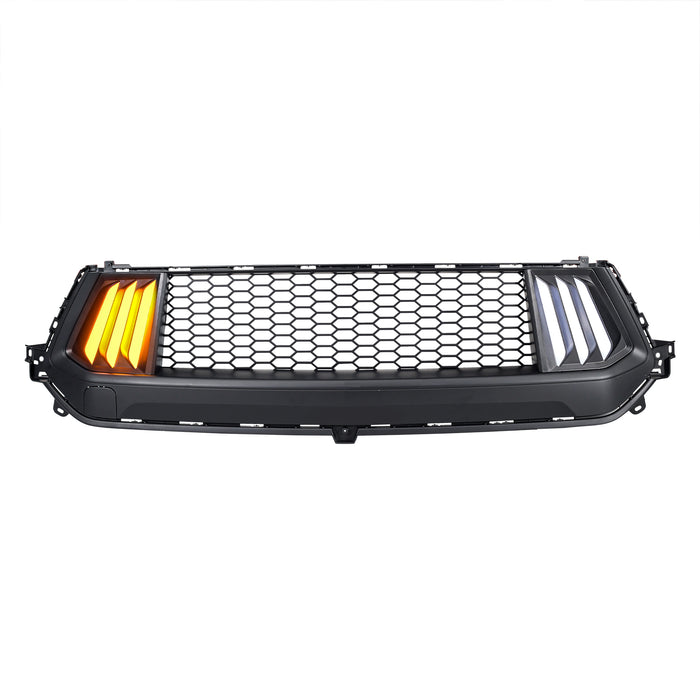 Knife Style Front Upper Grille W/ LED DRL and Turn Signals For 24+ Ford Mustang | American Modified