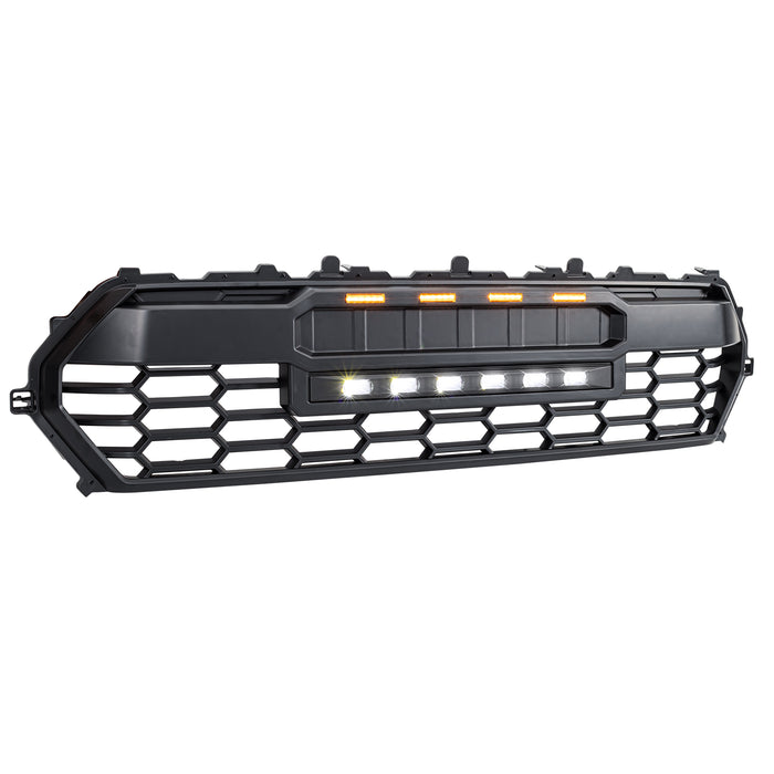 Front Grille W/ Off-Road Lights & Emblem Base - Matte Black For 2024+ Toyota Tacoma | American Modified