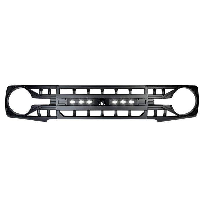 Armor Grille W/ Off-Road Lights & Camera Bracket - Matte Black For 21+ Ford Bronco | American Modified